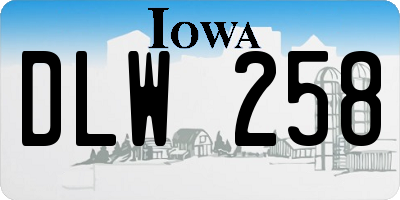 IA license plate DLW258