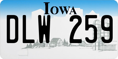 IA license plate DLW259