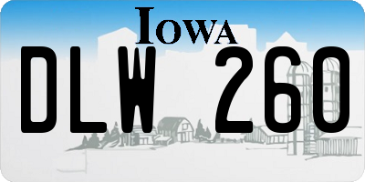 IA license plate DLW260