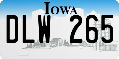 IA license plate DLW265