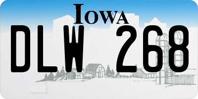 IA license plate DLW268