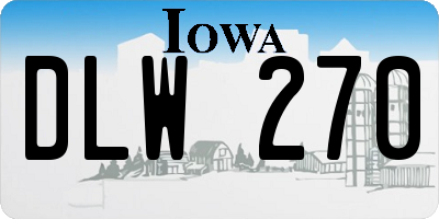 IA license plate DLW270