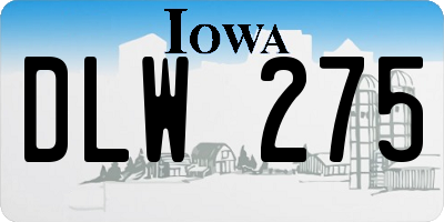 IA license plate DLW275