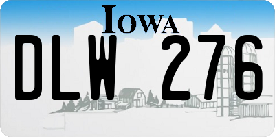 IA license plate DLW276