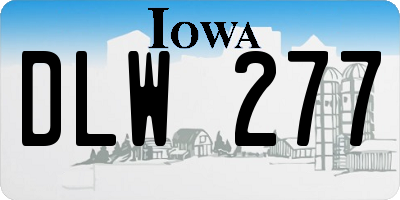 IA license plate DLW277