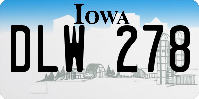 IA license plate DLW278