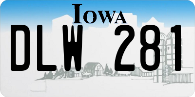 IA license plate DLW281