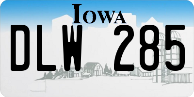 IA license plate DLW285