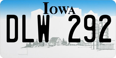 IA license plate DLW292