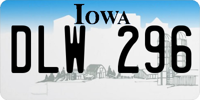 IA license plate DLW296