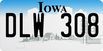 IA license plate DLW308