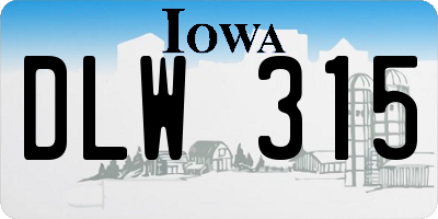 IA license plate DLW315