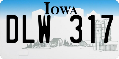 IA license plate DLW317