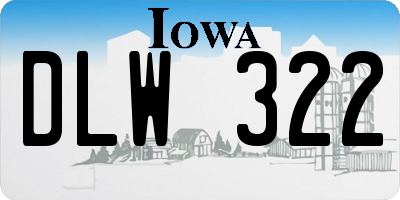 IA license plate DLW322