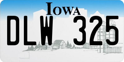 IA license plate DLW325