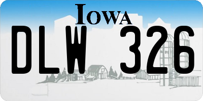 IA license plate DLW326