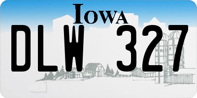 IA license plate DLW327