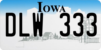 IA license plate DLW333