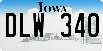 IA license plate DLW340
