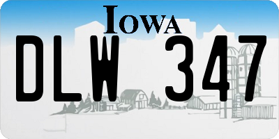 IA license plate DLW347