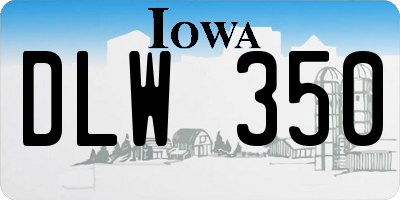 IA license plate DLW350