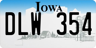 IA license plate DLW354