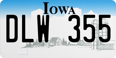IA license plate DLW355