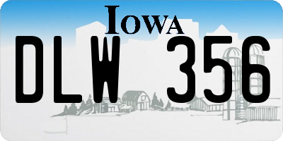 IA license plate DLW356