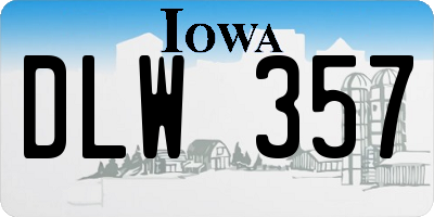 IA license plate DLW357