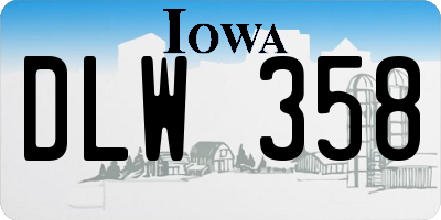 IA license plate DLW358