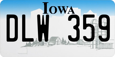 IA license plate DLW359
