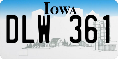 IA license plate DLW361