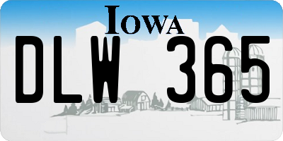IA license plate DLW365