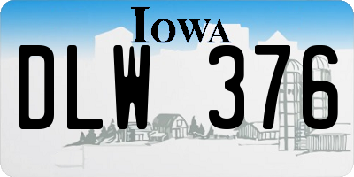 IA license plate DLW376