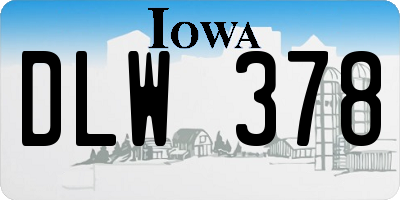 IA license plate DLW378