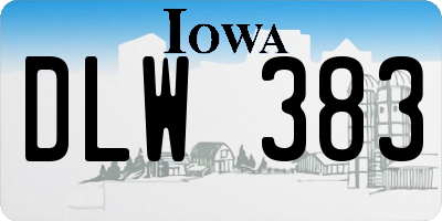 IA license plate DLW383