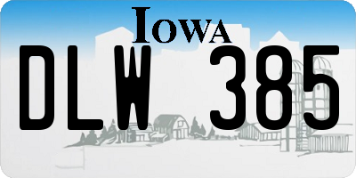 IA license plate DLW385