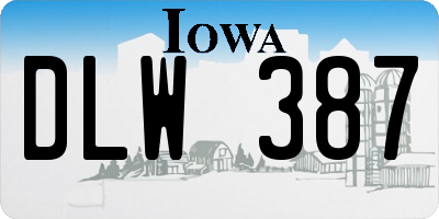 IA license plate DLW387