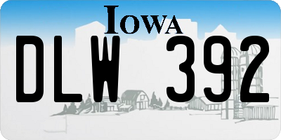 IA license plate DLW392