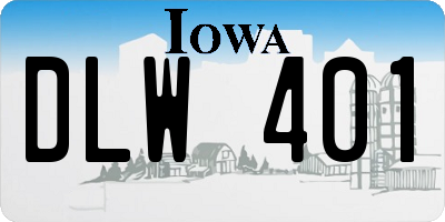 IA license plate DLW401