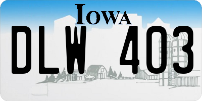 IA license plate DLW403