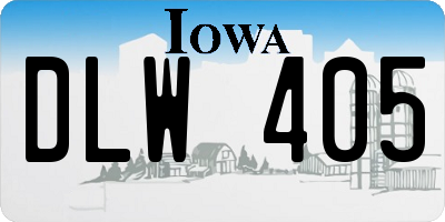 IA license plate DLW405