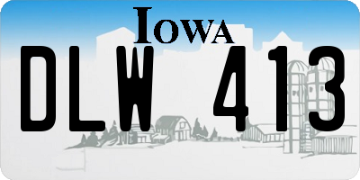 IA license plate DLW413