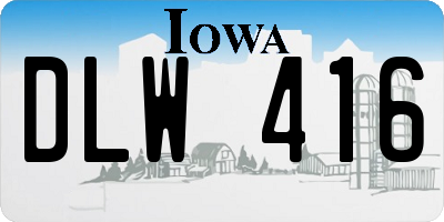 IA license plate DLW416