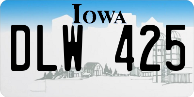 IA license plate DLW425