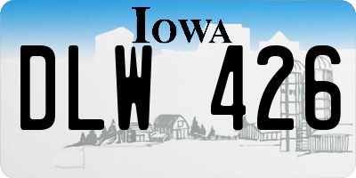 IA license plate DLW426