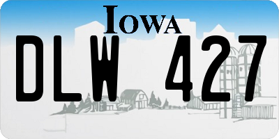 IA license plate DLW427