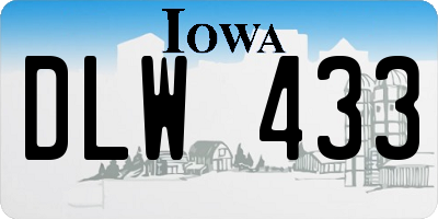 IA license plate DLW433