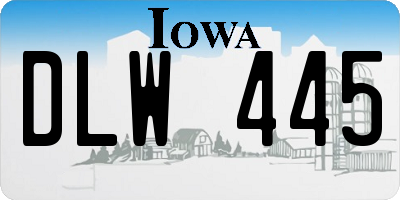 IA license plate DLW445