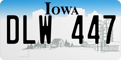 IA license plate DLW447